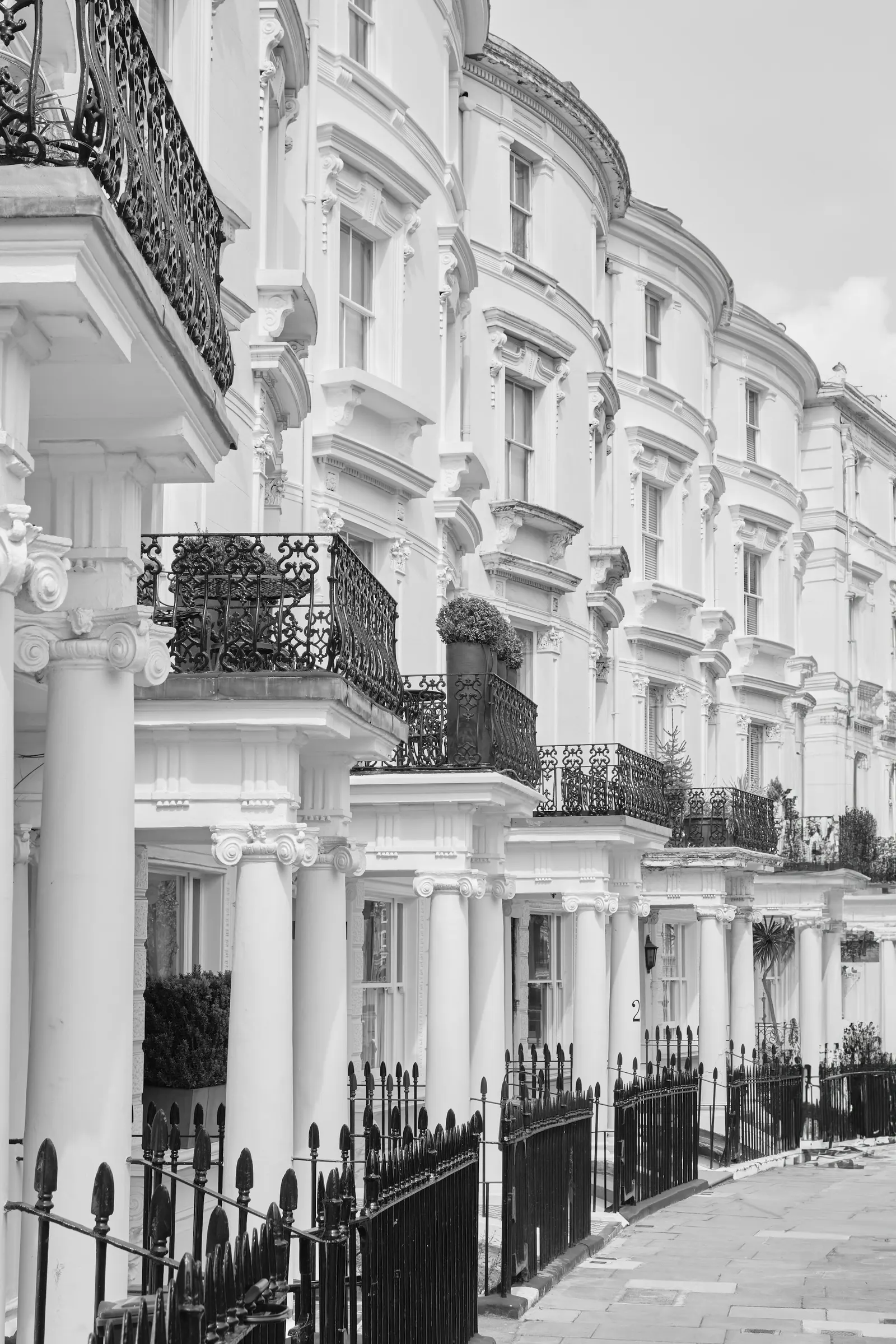 A Georgian townhouse terrace in central London